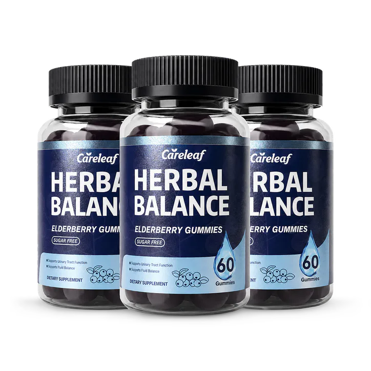 careleaf Herbal Balance Elderberry Gummies Cranberry Flavor 3 x 60 Gummies