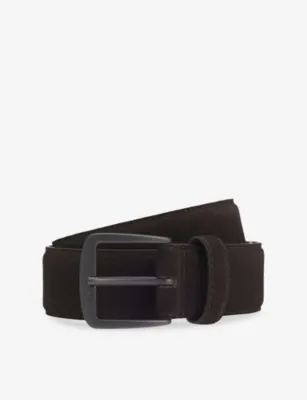 BOSS Branded-Buckle Suede Belt - 40