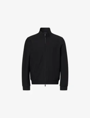 EMPORIO ARMANI Zip High-Neck Cotton-Blend Track Jacket