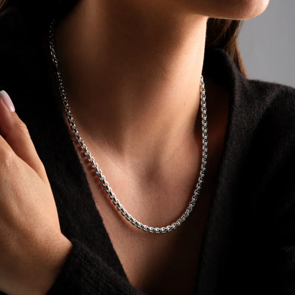 For Him Sterling Silver Mens Micro ID Chain detail 3