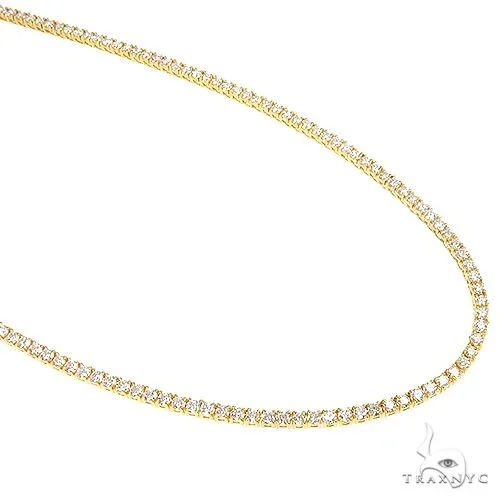 AHMED - MOON JEWELRY 3 Pointer Parcel Diamond Tennis Chain 19.80Gr 22 Inches 2.7mm 69823 in Rose – Chain
