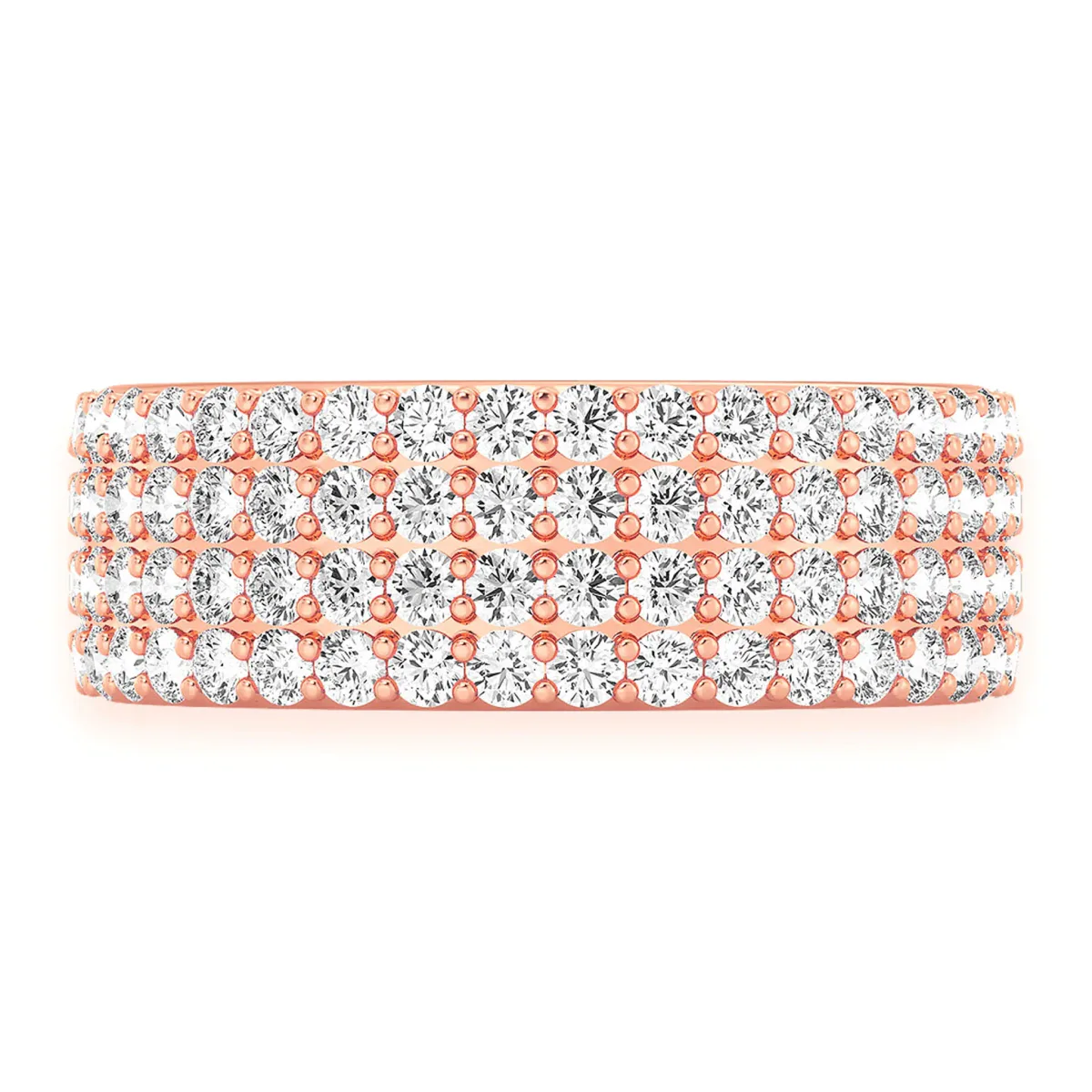 For Him Four Row Band Ring in Rose Gold / Natural Diamond – Ring