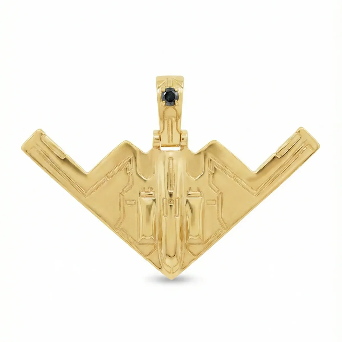 RINA - For Him CUSTOM 14k Gold B-2 Bomber Pendant 71295 in Rose Gold – Pendant