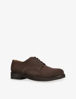 GRENSON Curt Suede Derby Shoes - EUR 46 / 12 UK MEN in Dark Brown, additional product view 3