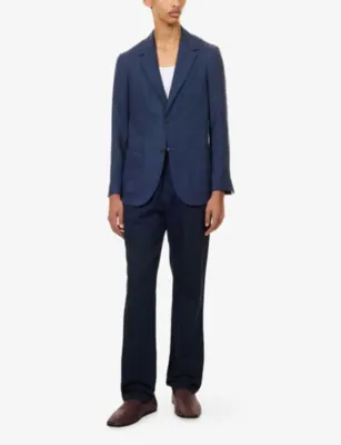 SUNSPEL Drawstring Straight-Leg Cotton-Linen Trousers detail 2