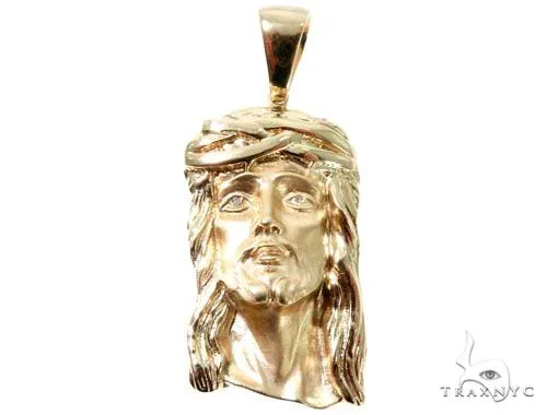 RINA - For Him FACTORY 14K Yellow Gold Bezel Diamond Jesus Piece 64010 in Rose Gold – Pendant