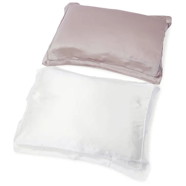 White Lotus Beauty 100% Mulberry Silk Pillowcase & Eye Mask Set Cruelty Free - White detail 3