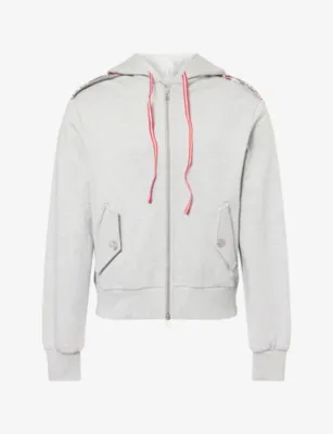 OSCAR OUYANG Military Stripe Panel Cotton-Jersey Hoody