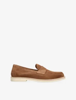 BRUNELLO CUCINELLI Penny-Strap Suede Loafers - EUR 44 / 10 UK MEN in Brown – Mens | Loafers