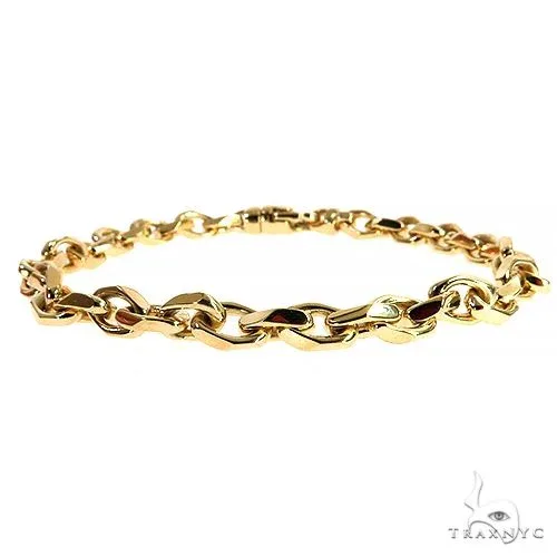 JALGAS - ASTOURIAN 18K White Gold Solid Curved Cable Link Chain 5.7mm 68273 in Yellow – Bracelet