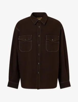 UMA WANG Tavis Flap-Pockets Wool-Blend Shirt in BROWN – Mens | Shirts | Casual Shirts | Long-sleeved