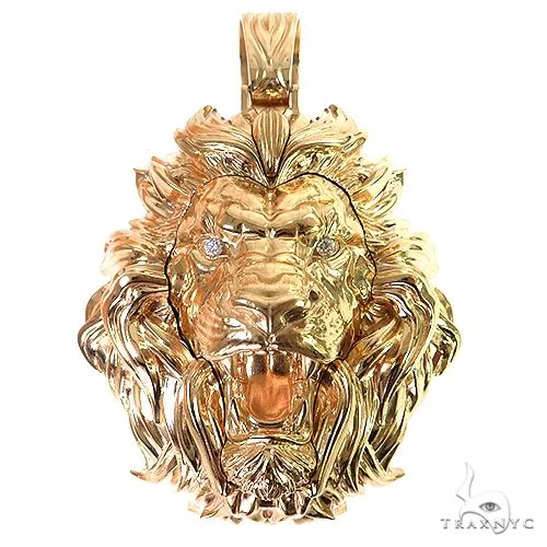 RINA - For Him CUSTOM Large Lion Head Pendant With Opening Face Of African Wildlife 69151 – Pendant