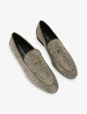 KURT GEIGER LONDON Hugh Herringbone Woven Loafers - EUR 45 / 11 UK MEN in GOLD, additional product view 2