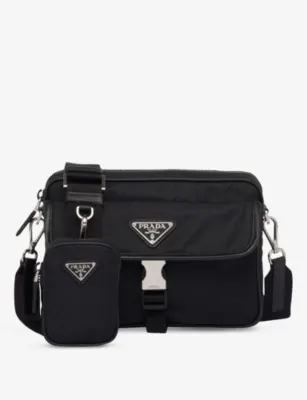 PRADA Re-Nylon leather and nylon shoulder bag