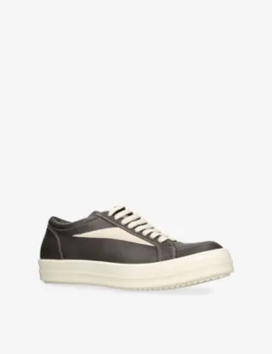 RICK OWENS Vintage Leather Trainers - EUR 42 / 8 UK MEN in GREY/DARK, additional product view 3