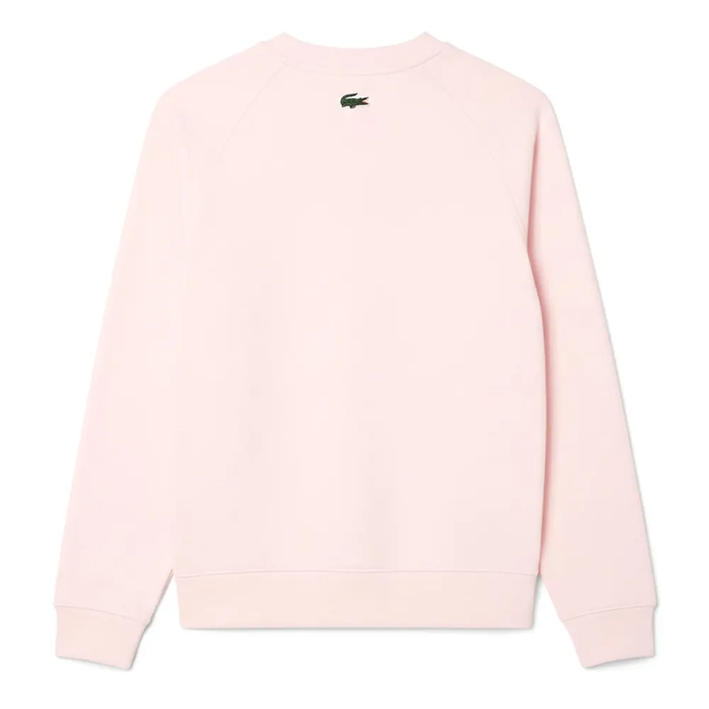 Lacoste Printed Fleece Sweatshirt in Pink, additional product view 2