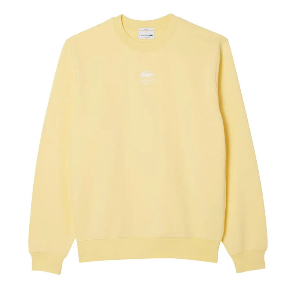 Lacoste Printed Fleece Sweatshirt in Yellow – Clothing