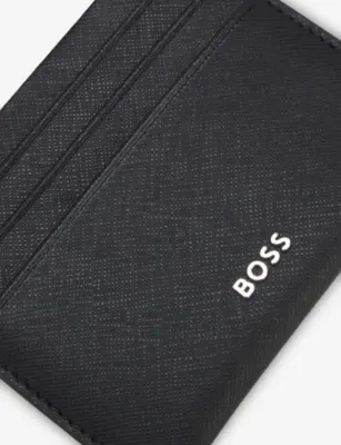 BOSS Logo Leather Card Holder detail 2