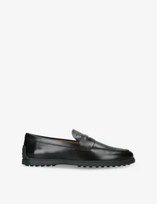 TODS Mocassino Gomma Leather Loafers - EUR 44.5 / 10.5 UK MEN in BLACK – Mens | Loafers