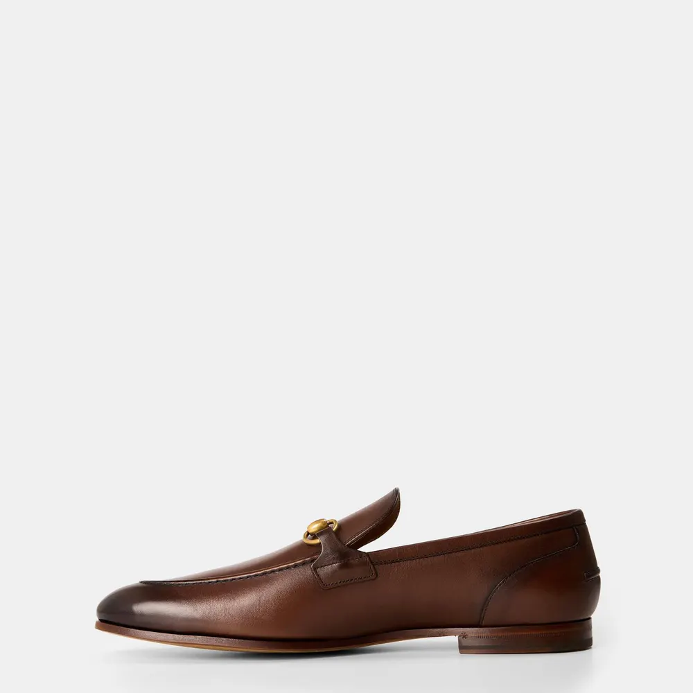 Gucci Mens Leather Jordaan Horsebit Loafers detail 2