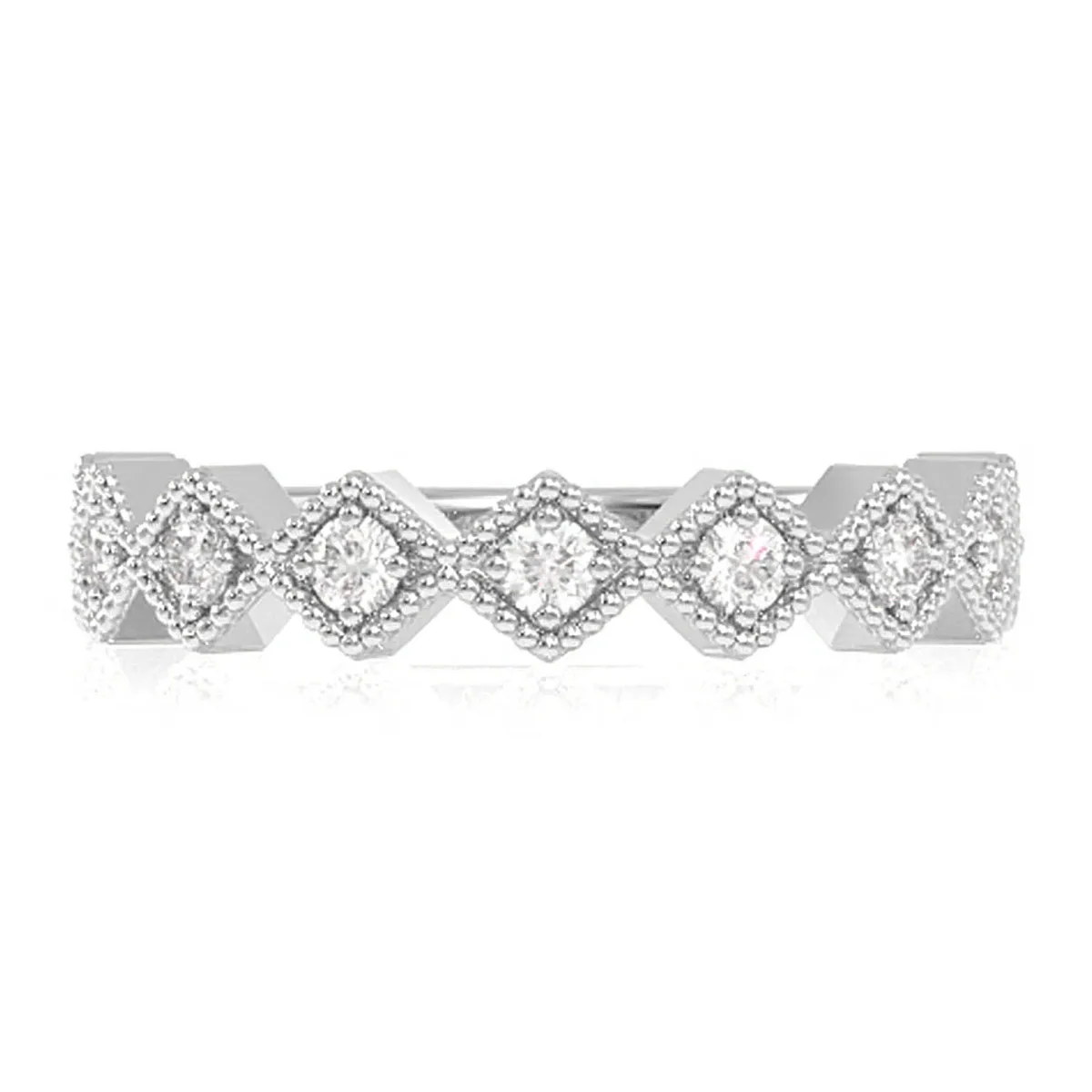 For Him Slim Diamond Stackable Ring in White Gold / Natural Diamond – Ring