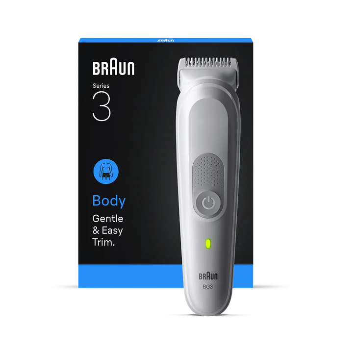 BRAUN Body Groomer Series 3, +2 Grooming Tools, Groom & Trim, Waterproof, BG3500, Grey