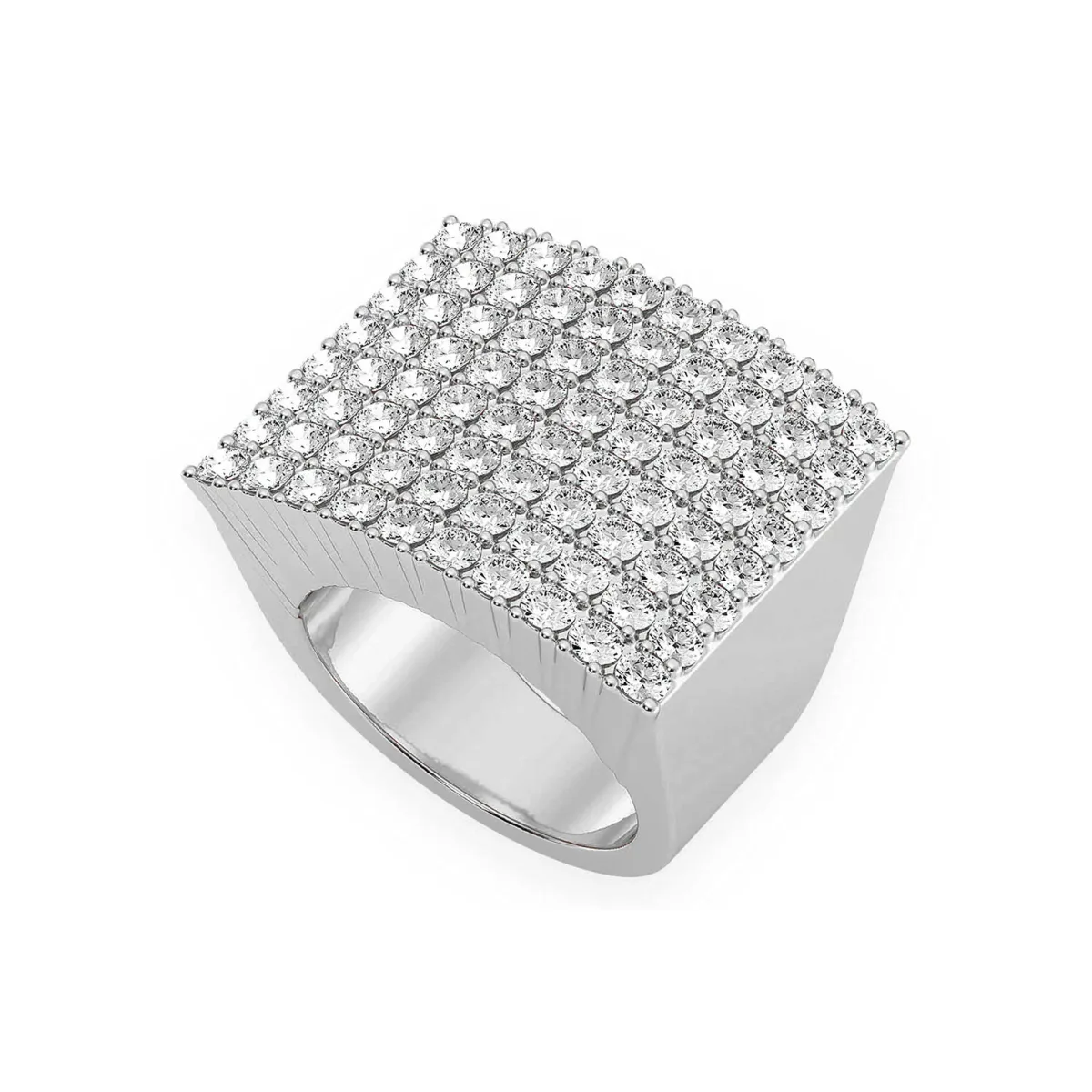 For Him Square Dome Diamond Ring in White Gold / Natural Diamond – Ring