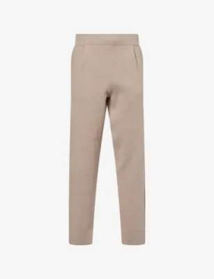 DUNHILL Pleated Tapered-Leg Cotton And Cashmere Jogging Bottoms