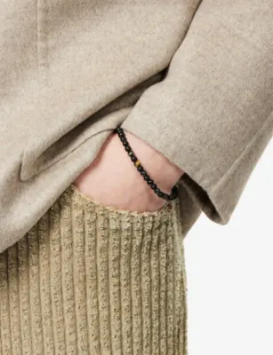 THOMAS SABO Talisman Sterling-Silver, Obsidian, And Tiger-Eye Beaded Bracelet - 19CM detail 2