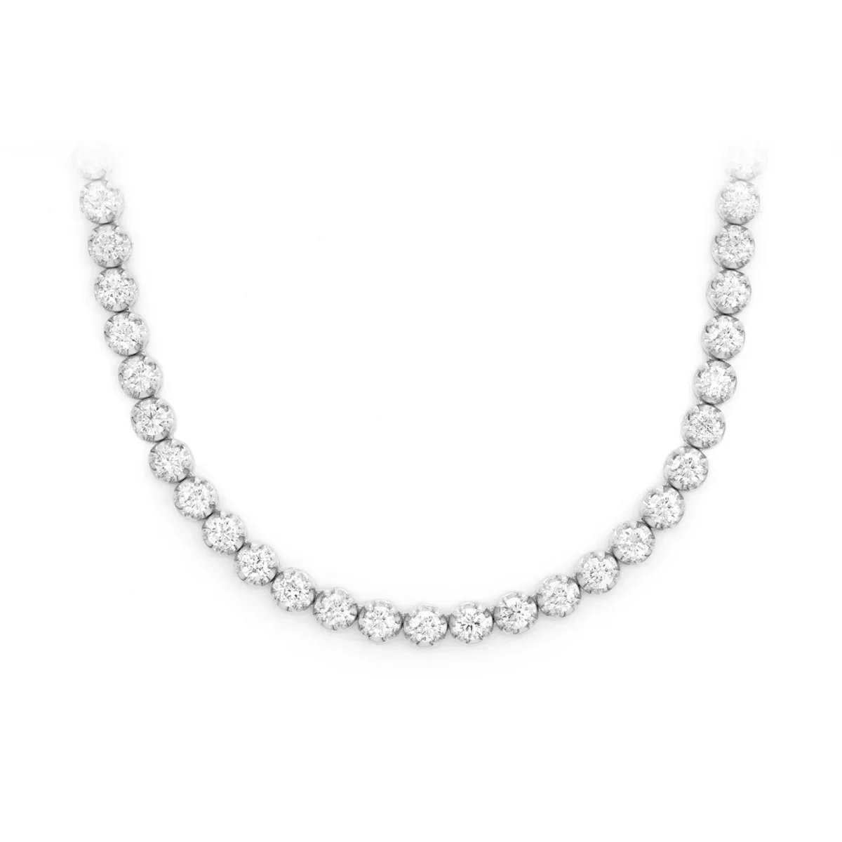For Him Crown Diamond Tennis Necklace in 10pt / White Gold / 18" – Necklace