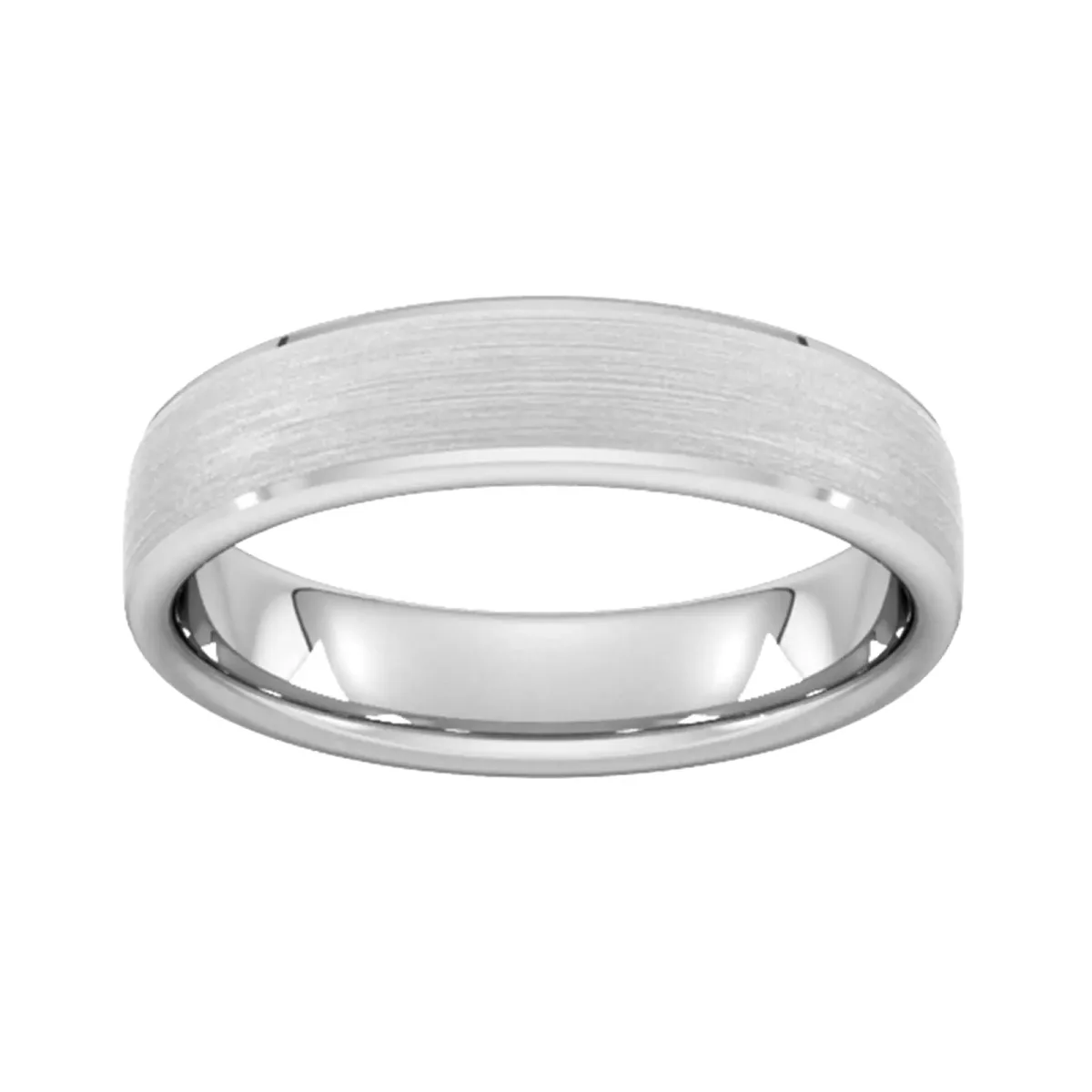 For Him 5mm D Shape Standard Polished Chamfered Edges With Matt Centre Wedding Ring In 18 Carat Yellow Gold