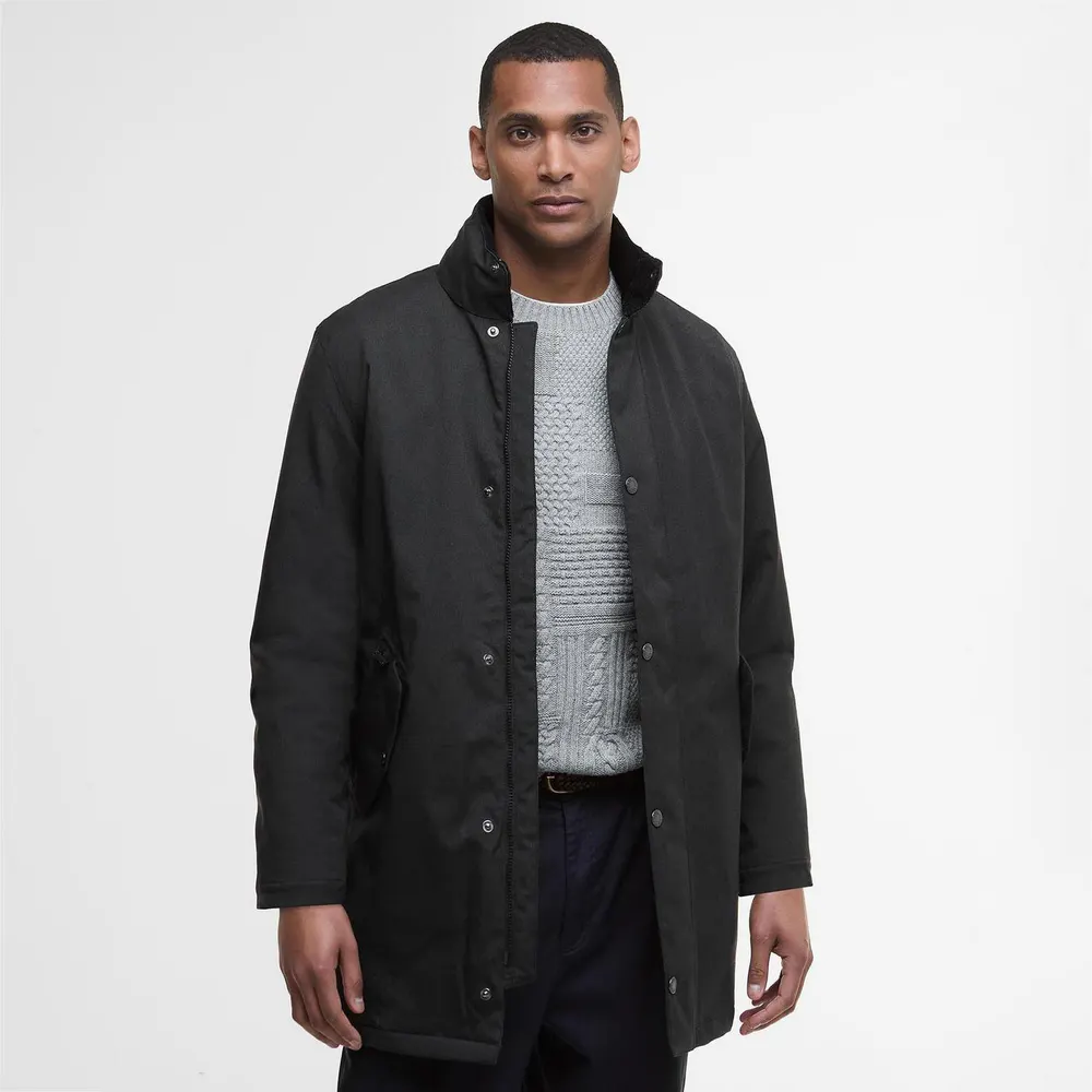 Barbour Men's Winter Powell Waterproof Long Sleeve Long Puffer Jacket detail 2