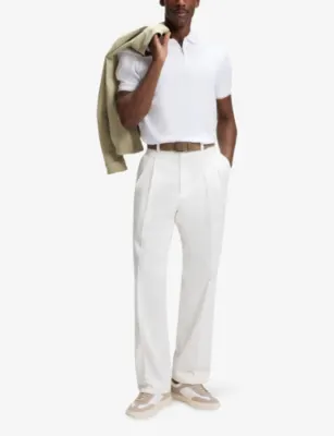 BOSS Short-Sleeved Half-Zip Cotton Polo Shirt detail 2
