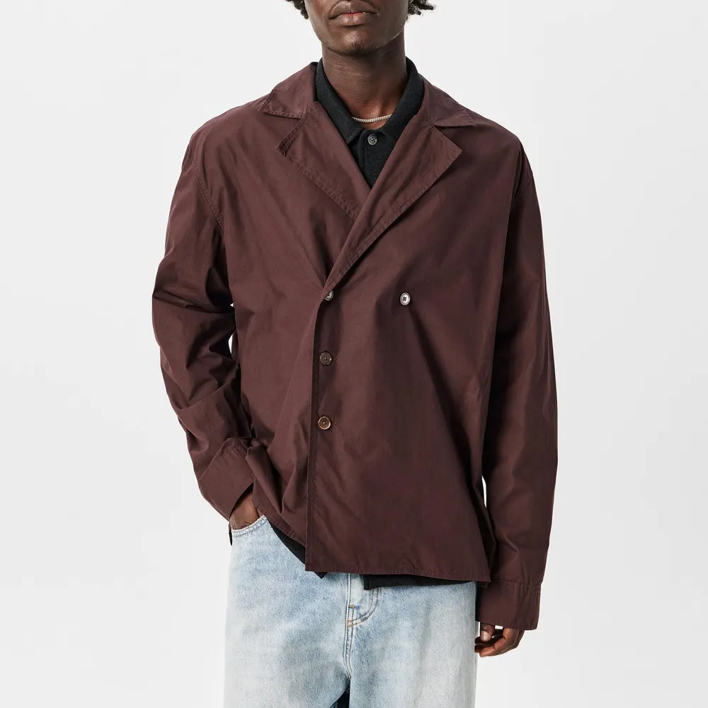 Our Legacy Men's Duo Relaxed Fit Overshirt in Hefty Brown, additional product view 3