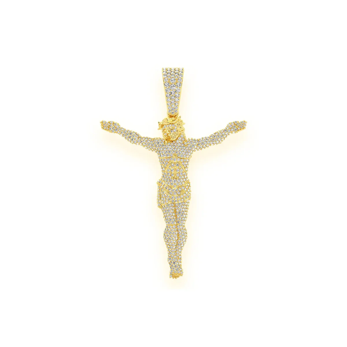 For Him Jesus Crucifix Diamond Pendant in 3.30ctw / Yellow Gold / Natural Diamond – Pendant