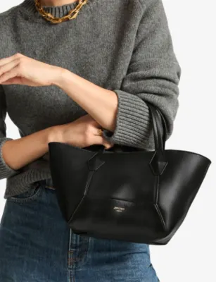 JIMMY CHOO Diamond logo-embossed leather tote bag in BLACK, additional product view 2