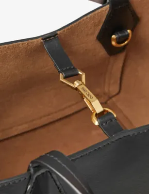 JIMMY CHOO Diamond logo-embossed leather tote bag in BLACK, additional product view 3