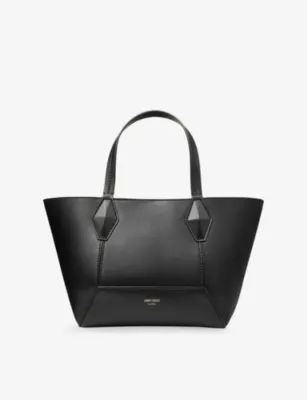 JIMMY CHOO Diamond logo-embossed leather tote bag in BLACK – Mens | Tote bags