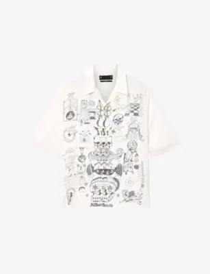 ALLSAINTS Ignis Graphic-Print Short-Sleeve Woven Shirt