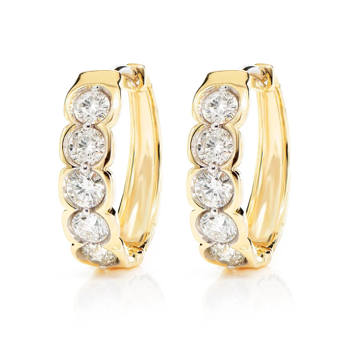 For Him 10pt Diamond Bezel Hoop Earrings in Rose Gold / Lab Grown Diamond – Earring