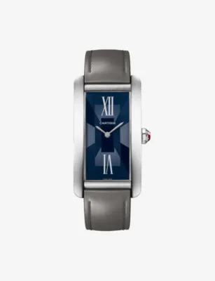CARTIER Tank Américaine Large Platinum and Leather Automatic Watch 44mm in PLATINUM – Jewellery & Watches | Mens luxury watches