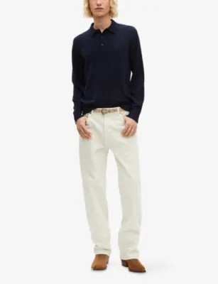 THE KOOPLES Polo-Collar Brand-Embroidered Wool Jumper detail 2