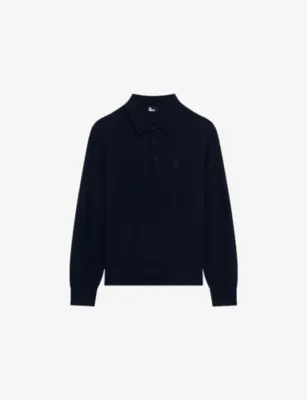 THE KOOPLES Polo-Collar Brand-Embroidered Wool Jumper