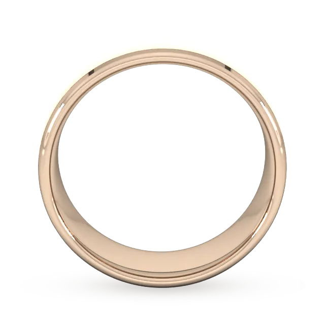 For Him 8mm Slight Court Extra Heavy Polished Chamfered Edges With Matt Centre Wedding Ring In 18 Carat Yellow Gold detail 3