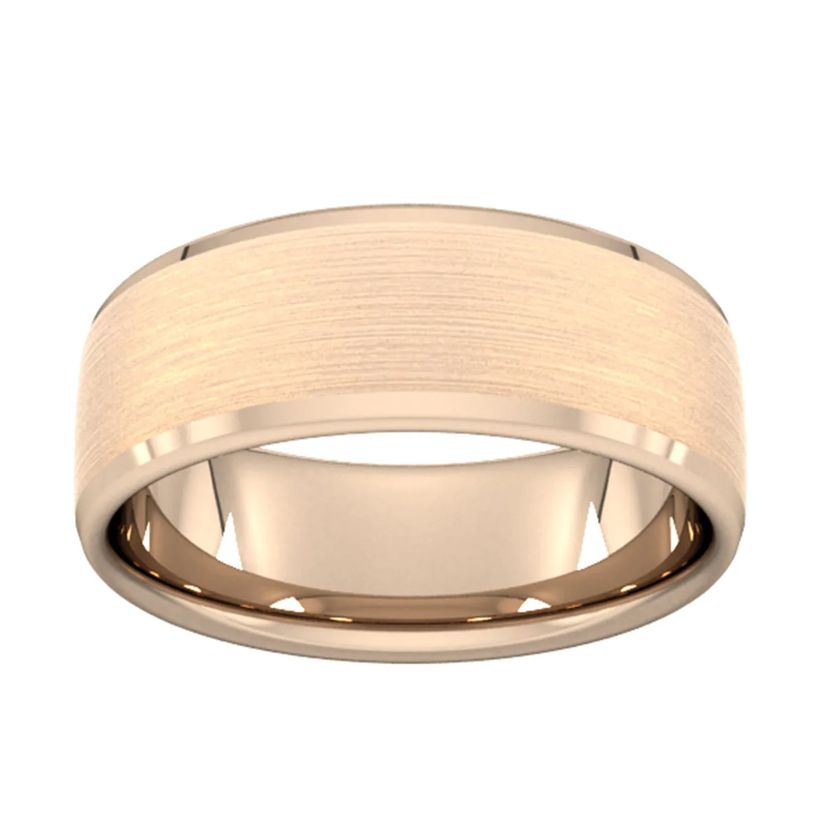For Him 8mm Slight Court Extra Heavy Polished Chamfered Edges With Matt Centre Wedding Ring In 18 Carat Yellow Gold