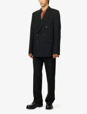 DRIES VAN NOTEN Barry Double-Breasted Wool Blazer detail 2