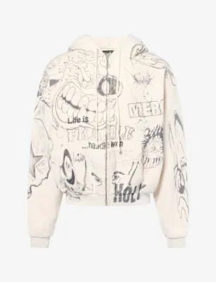 HELLSTAR Graffiti Zip Cotton-Jersey Hoody