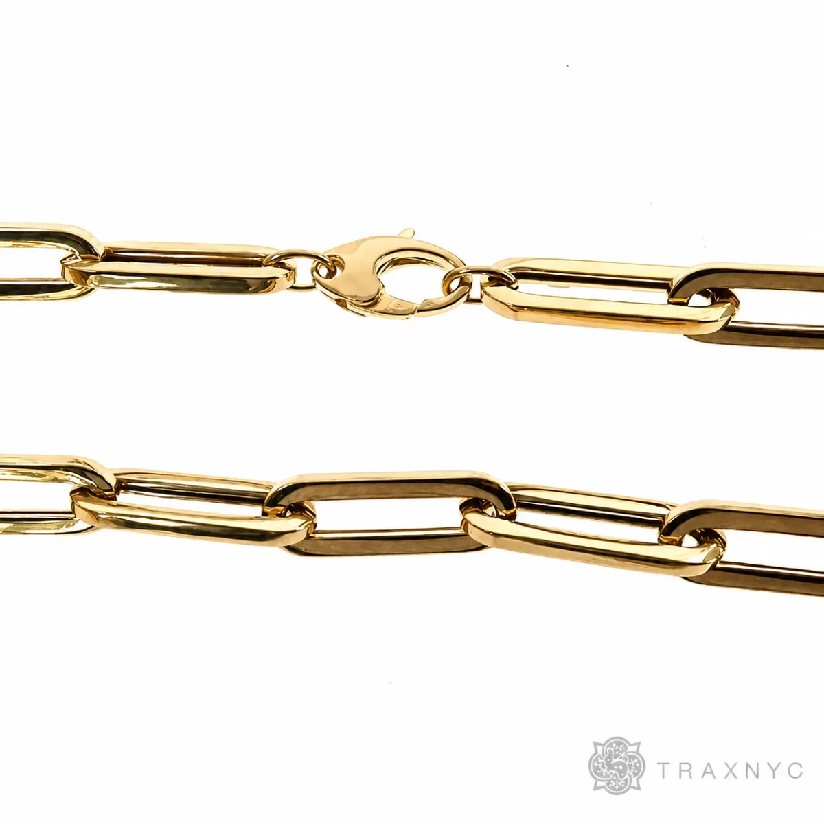JALGAS - Montage 8 / Hakop Jewelry Inc 14K Yellow Gold Hollow Paperclip Chain 7.7mm 68353 in Yellow / 18 Inches – Chain