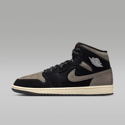 Jordan Air Jordan 1 Mid SE Men's Shoes - Black/Light Wild Mango/Olive Grey in Black/Light Wild Mango/Olive Grey – Nike men's and unisex