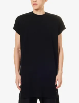 RICK OWENS Cap-Sleeve Jumbo Cotton T-shirt detail 3